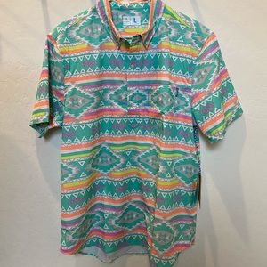 Chubbies quarter button collared shirt LARGE